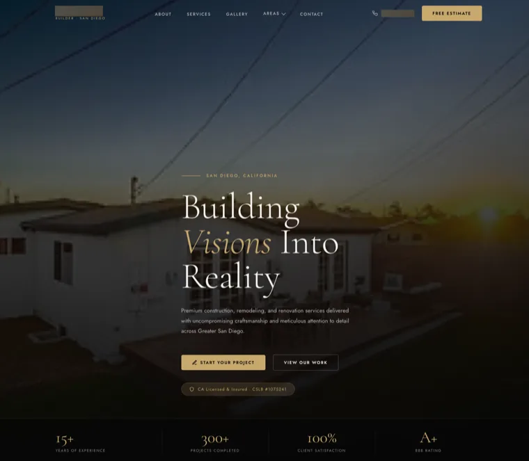 Summit Build Co. general contractor website design — portfolio and quote request site built by N1